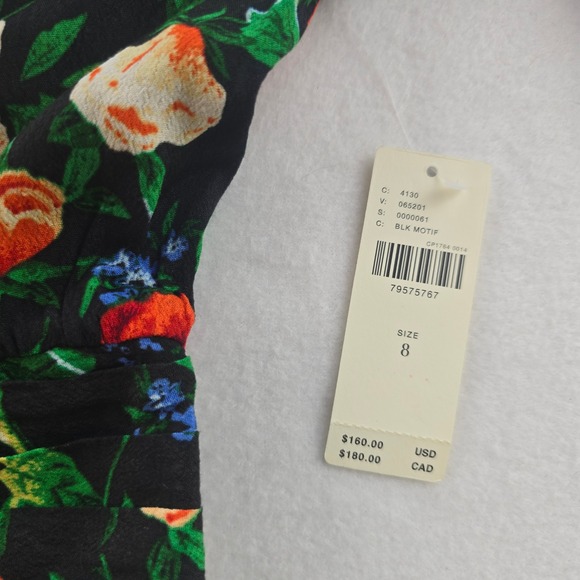 Anthropologie NWT Lacy Floral Print Dress Lace Trim Long Sleeve Dress Size 8 - Picture 7 of 14